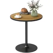 HOMCOM Esstisch, Runder Küchentisch, Moderner Esszimmertisch mit Holzoptikplatte
