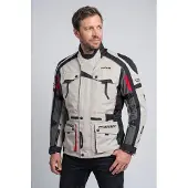 Roleff RO537 Motorradjacke Chicago – Schwarz-Grau-Rot, wasserdicht, atmungsaktiv & mit Protektoren Motorradjacke Größe: M,