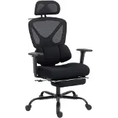 HOMCOM Ergonomischer Bürostuhl mit Lendenstütze, verstellbare Kopfstütz