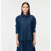 MAC Hemdbluse , Damen, Gr. L, blau (simply blau wash), Denim/Jeans, Obermaterial: 50% Baumwolle, 50% Lyocell, unifarben, regular fit normal, Manschette, Blusen Hemdbluse, mit Hemdkragen
