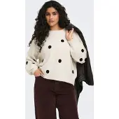 ONLY Carmakoma Rundhalspullover "CARRICA LS DETAIL O-NECK KNT" Materialmix, normal geschnitten