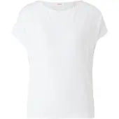 s.Oliver T-Shirt , Damen, Gr. 38, weiß, Jersey, Obermaterial: 95% Viskose, 5% Elasthan, unifarben, regular fit taillenbedeckt, Rundhals, Shirts T-Shirt, mit Markenlabel, Topseller