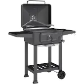Outsunny Holzkohlegrill BBQ Smoker mit Deckel höhenverstellbar Kohlepfanne