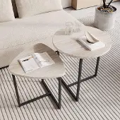 Merkloos Set aus 2 runden Couchtischen, industrielles Design