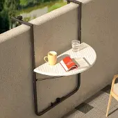 Merkloos Faltbarer Outdoor-Couchtisch mit Poly-Rattan in stilvollem Weiß