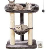 Merkloos Katzenbaum mit Hängematte und Kratzbaum - 71 cm, Grau