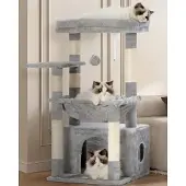 Merkloos Kratzbaum für Katzen mit großem weichen Bett