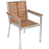 Teako Design Stapelstuhl Dosazzo Teakholz Edelstahl 66x58x88cm