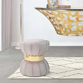 Dmora Samaip - Hocker, 40x40x44h cm Taupe Grau, Samtbezug