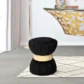 Dmora Samaip - Hocker, 40x40x44h cm Schwarz, Gepolstert