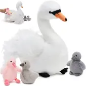 Merkloos Große Weiße Schwäne Plüschspielzeug XXL mit Baby