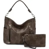 Merkloos Damen Hobo Tasche aus Kunstleder mit Verstellbarem Schultergurt
