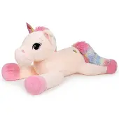 Merkloos Große Plüsch-Einhorn-Plüschfigur von 110 cm für Kinder