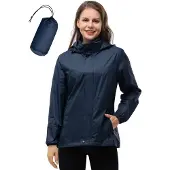 Merkloos Damen wasserdichte faltbare Regenjacke für draußen