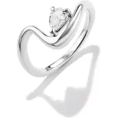 Thomas Sabo Fingerring "Fluid Elegance Ring mit Zirkoniastein" Gr. 54, silber (silberfarben, kristallweiß), Fingerringe, Damen, 54, Silber 925 (recycelt), Fingerring, mit Zirkonia (synth.)