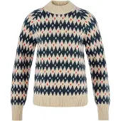 Fjall Raven Fjällräven Damen Övik Jacquard Knit Pullover Light Beige-Dark Navy L