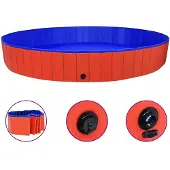 vidaXL Hundepool Faltbar Rot 300x40 cm PVC