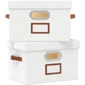 Merkloos Faltbare Aufbewahrungsboxen mit Deckeln und Griffen, Set aus 2