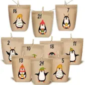 Sonstiges Adventskalender zum Befüllen Kraftpapiertüten Pinguin Braun - 24er Set