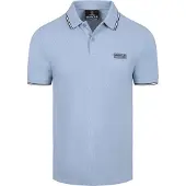 Barbour International Piqué Poloshirt Evan Tipped Blau
