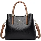 Merkloos Elegante Kunstleder-Handtasche mit vielen Fächern