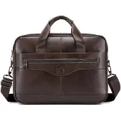 Merkloos Leder Business Messenger Bag für Laptops bis 14 Zoll