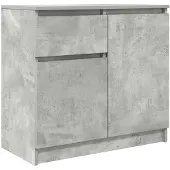 vidaXL Sideboard mit Schublade Betongrau 71x35x65 cm Holzwerkstoff