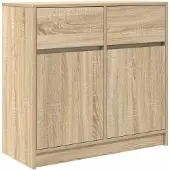 vidaXL Sideboard mit Schublade Sonoma-Eiche 80x34x76 cm Holzwerkstoff