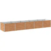vidaXL Hochbeet im Garten Holz Braun 400 x 80 x 55 cm Stahl