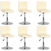 vidaXL Esszimmerstühle 6 Stk. Drehbar Creme Stoff