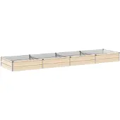 vidaXL Hochbeet im Garten Elfenbein 320 x 80 x 24 cm Stahl