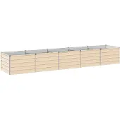 vidaXL Hochbeet im Garten Elfenbein 400 x 80 x 55 cm Stahl