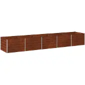 vidaXL Hochbeet im Garten Wetterfeststahl 400 x 80 x 55 cm Stahl
