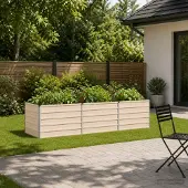 vidaXL Hochbeet im Garten Elfenbein 240 x 80 x 55 cm