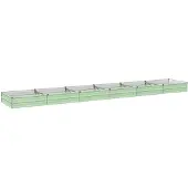 vidaXL Hochbeet im Garten Pastellgrün 480 x 80 x 24 cm Stahl