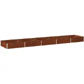 vidaXL Hochbeet im Garten Rostig 400 x 80 x 24 cm Pappe