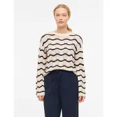 Vila Strickpullover "VIWAVE O-NECK LS POINTELLE KNIT TOP-NOOS"