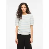 Vila Kurzarmpullover "VIDALO O-NECK S/S STRIPE KNIT-NOOS"