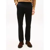 Tommy Hilfiger Chinohose "DENTON ESSENTIAL", Herren, Gr. 31, Länge 32, schwarz, Twill, Obermaterial: 97% Baumwolle, 3% Elasthan, straight fit normal, Hosen Chinohose, Gerades Bein, Schlichte Optik