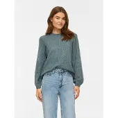 Vila Strickpullover "VILIGA POINTELLE L/S O-NECK TOP -NOOS" Materialmix