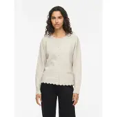 Vila Strickjacke "VINIKOLINA L/S O-NECK KNIT CARDIGAN-NOOS" Materialmix, Stretch, regular fit