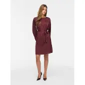 Vila Minikleid "VIENNA RAVENNA L/S O-NECK DRESS - NOOS" lockere Passform, aus Kunstfaser, pflegeleicht