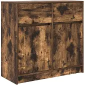 vidaXL Sideboard mit Schublade Räuchereiche 80x34x76 cm Holzwerkstoff