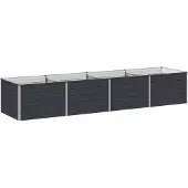 vidaXL Hochbeet im Garten Anthrazit 320 x 80 x 55 cm Stahl