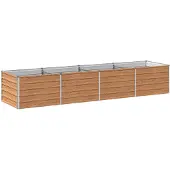 vidaXL Hochbeet im Garten Holz Braun 320 x 80 x 55 cm Stahl