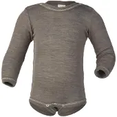 Engel - Baby-Body Langarm Mit Druckverschluss Schulter - Merinounterwäsche Gr 50/56 braun