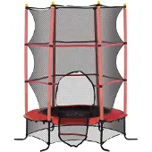 HOMCOM Kinder Trampolin Ø163 cm, Trampolin für Kinder 3-10 Jahre, Rot
