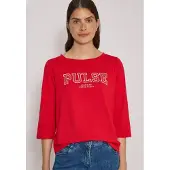 Cecil 3/4-Arm-Shirt mit Boat Neck und Print / Wording Artwork