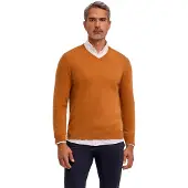 Falke Pure Cashmere Herren Pullover, XL, Braun, Uni, Kaschmir