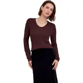 Falke Ultrafine Merino Wool Damen Pullover, XS, Braun, Rippe, Schurwolle